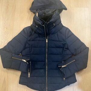 Zara Womens Blue Puffer Jacket